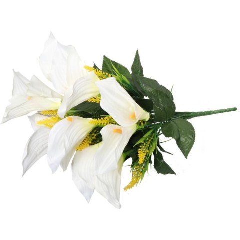 Bukiet 16 sztucznych białych kalii o wielkości 54 cm