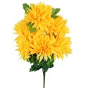 Bukiet 6 dużych chryzantem w kolorze żółtym 60 cm