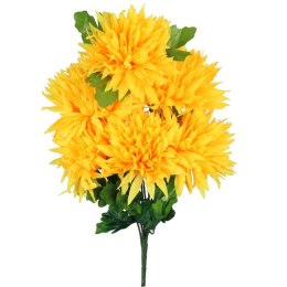 Bukiet 6 dużych chryzantem w kolorze żółtym 60 cm