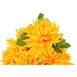 Bukiet 6 dużych chryzantem w kolorze żółtym 60 cm