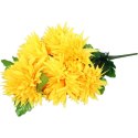 Bukiet 6 dużych chryzantem w kolorze żółtym 60 cm