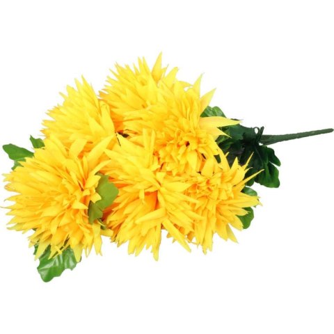 Bukiet 6 dużych chryzantem w kolorze żółtym 60 cm