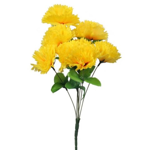 Bukiet 9 Sztucznych Goździków w Kolorze Żółtym o Długości 40 cm