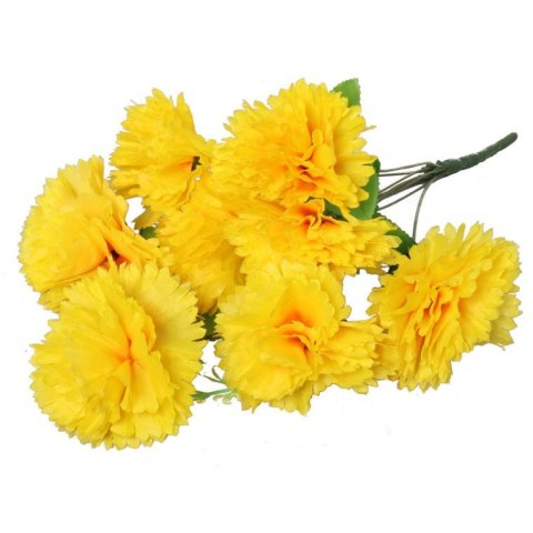 Bukiet 9 Sztucznych Goździków w Kolorze Żółtym o Długości 40 cm