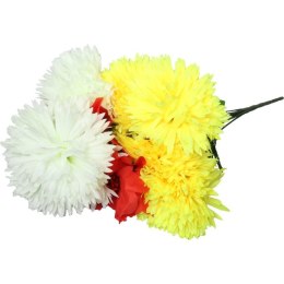 Bukiet 9 chryzantem w kolorze biało-żółtym 54 cm