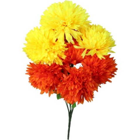 Bukiet 9 chryzantem w kolorze pomarańczowo- żółtym 52 cm