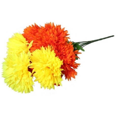 Bukiet 9 chryzantem w kolorze pomarańczowo- żółtym 52 cm