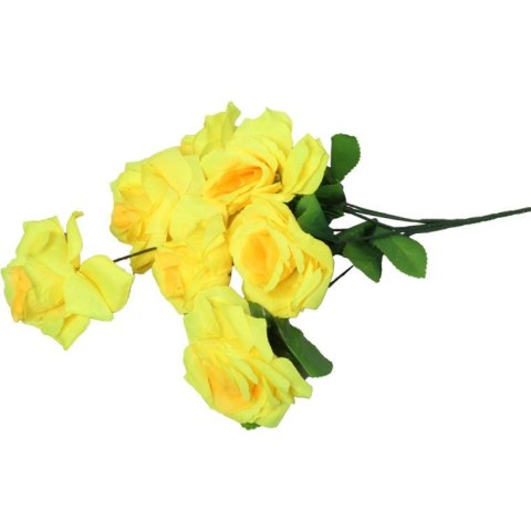 Bukiet Żółtych Róż - 7 Sztuk, Wielkość 44 cm