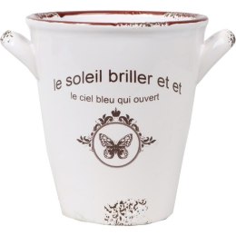 Ceramiczna Osłonka Vintage w Stylu Emaliowanego Kubka, Kolor Kremowy, 10,5 cm