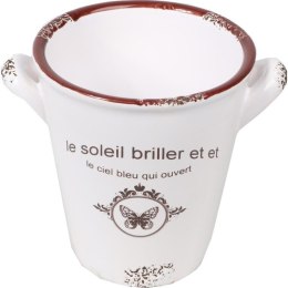 Ceramiczna Osłonka Vintage w Stylu Emaliowanego Kubka, Kolor Kremowy, 10,5 cm