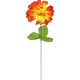 Chryzantema pojedynczy kwiat z listkiem w kolorze pomarańczowym