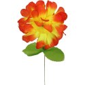 Chryzantema pojedynczy kwiat z listkiem w kolorze pomarańczowym