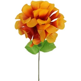 Chryzantema pojedynczy kwiat z listkiem w kolorze rudym