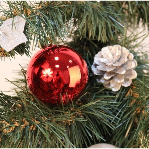 Czerwone Bombki Bożonarodzeniowe - Komplet 10 Sztuk w Tubie, Plastikowe z Brokatem, Matowe i z Połyskiem