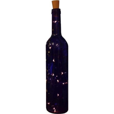 Dekoracyjna Butelka z Lampkami LED Niebieska - Zasilanie Bateryjne