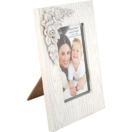 Drewniana kwadratowa ramka na zdjęcia z wypukłym dekorem 15x19 cm