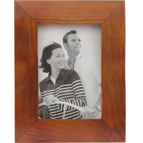 Drewniana stojąca falowana ramka na zdjęcie w kolorze brązowym 14 x 17,7 cm