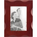 Drewniana stojąca żłobiona ramka na zdjęcie w kolorze brązowym 18x14 cm