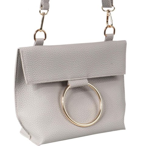 Elegancka Szara Torebka z Złotymi Akcentami na Specjalne Okazje