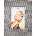 Elegancka stojąca ramka na zdjęcie z metalicznym zdobieniem i wykończeniem z czarnej tkaniny 15 x 19 cm