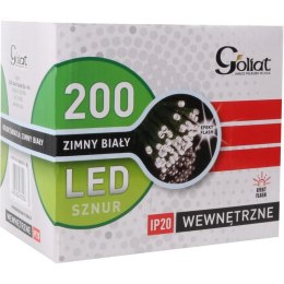 Energooszczędne Lampki Choinkowe LED 200szt. Zimny Biały z Efektem Flash, Użytek Wewnętrzny, Długość 11,5m, IP44