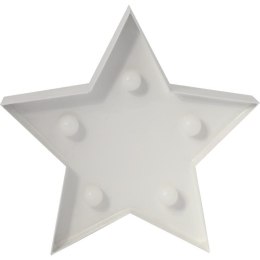 Gwiazdka 5 LED, metalowa, podświetlana, 12 cm