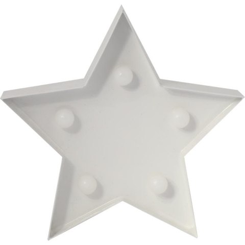 Gwiazdka 5 LED, metalowa, podświetlana, 12 cm
