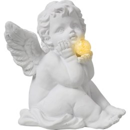 Klasyczny świetlny Anioł Stróż- Dekoracja z imitacji gipsu 12 cm