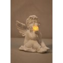 Klasyczny świetlny Anioł Stróż- Dekoracja z imitacji gipsu 12 cm