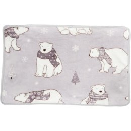 Kocyk dla psa z misiem w kolorze szarym o wymiarach 40x60 cm