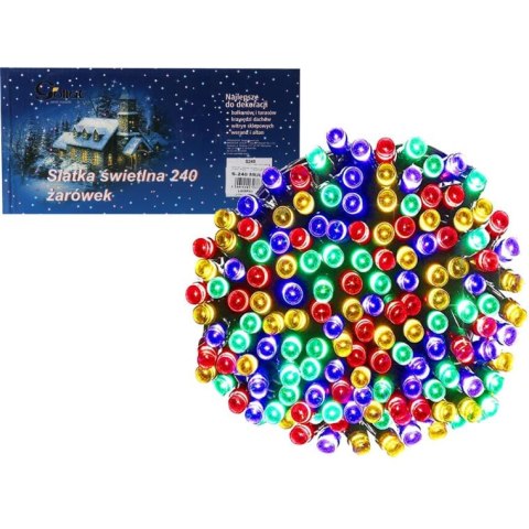 Kolorowa Siatka świetlna z wymiennymi żarówkami 240szt do dekoracji zewnętrznych