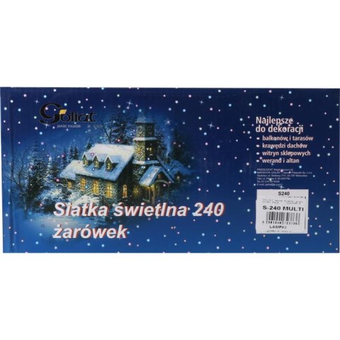 Kolorowa Siatka świetlna z wymiennymi żarówkami 240szt do dekoracji zewnętrznych