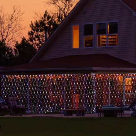 Kolorowa Siatka świetlna z wymiennymi żarówkami 240szt do dekoracji zewnętrznych