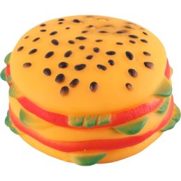 Kolorowy Gumowy Hamburger Piszczący do Aportu dla Psów Małych i Średnich Rozmiarów