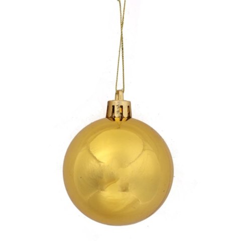 Komplet 10 Eleganckich Bombek Świątecznych w Złotym Kolorze - Plastikowych, Odpornych na Zniszczenia