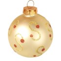 Komplet 12 bombek szklanych mix w kolorze złotym z dekorem