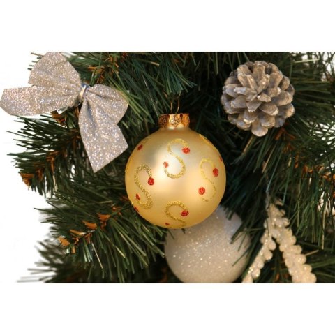 Komplet 12 bombek szklanych mix w kolorze złotym z dekorem