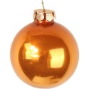 Komplet 16 Pomarańczowych Bombek Szklanych o Wielkości 6 cm - Gładkie, Brokatowe i Dekorowane