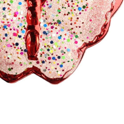 Komplet 4 Czerwonych Bombek Plastikowych w Kształcie Motyli - 7 cm