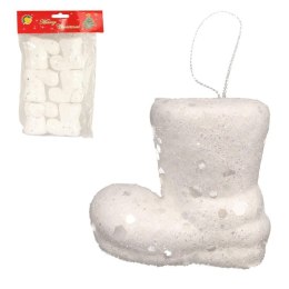 Komplet 6 Białych Bucików-Zawieszek Styropianowych