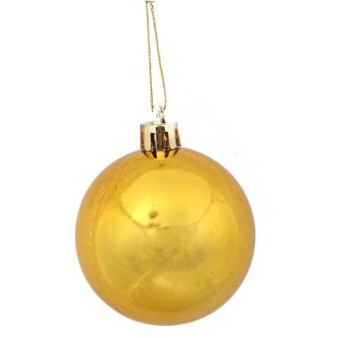 Komplet Czterech Kolorowych Bombek Plastikowych - Niebieska, Czerwona, Złota, Srebrna, 6 cm