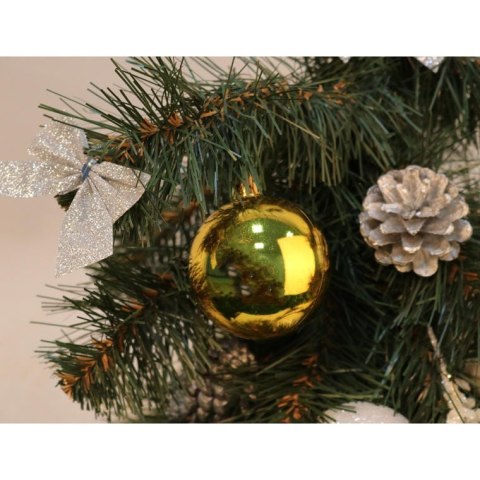 Komplet Czterech Kolorowych Bombek Plastikowych - Niebieska, Czerwona, Złota, Srebrna, 6 cm