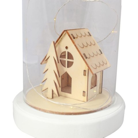 Kopuła ze Szklanym Dioramą Kościół i Choinka z Podświetleniem LED