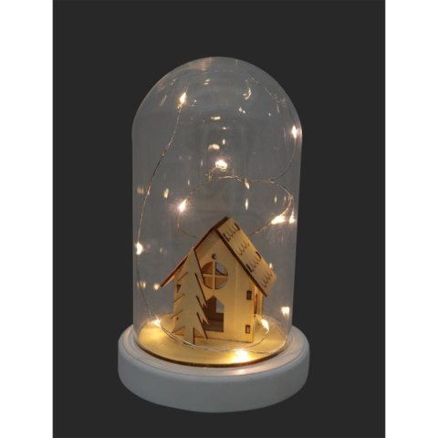 Kopuła ze Szklanym Dioramą Kościół i Choinka z Podświetleniem LED