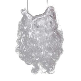 Kręcona Broda Mikołaja 20cm na Gumce - Kolor Biały