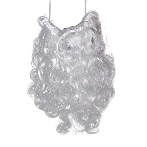 Kręcona Broda Mikołaja 20cm na Gumce - Kolor Biały