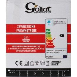 Kurtyna Świetlna LED 200 Białych Lampek z Dodatkowym Gniazdem, Do Użytku Wewnętrznego i Zewnętrznego, 3mx1m