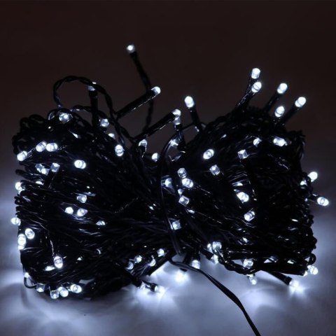 Kurtyna Świetlna LED 200 Białych Lampek z Dodatkowym Gniazdem, Do Użytku Wewnętrznego i Zewnętrznego, 3mx1m