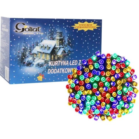 Kurtyna Świetlna LED o Rozszerzalnym Rozmiarze z 100 Kolorowymi Lampkami w Kształcie Śnieżynki