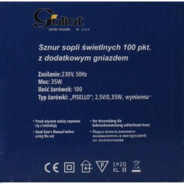 Kurtyna świetlna Śnieżynki 100 lampek z dodatkowym gniazdem, 6,5m, na baterie, do użytku zewnętrznego